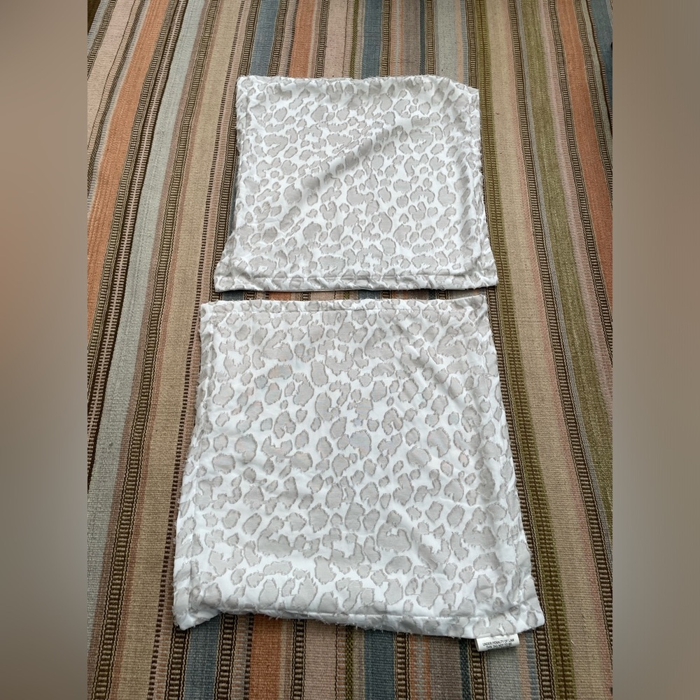 White and Gray Leopard Animal Print Pillow Sham